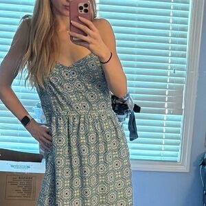 J. Crew Blue and White Patterned Mini Dress